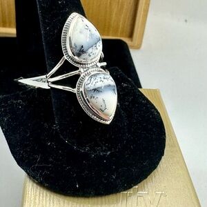 NWT ARYA Artisan Collection Of India Dendritic Opal Sterling Silver Ring; 8.75